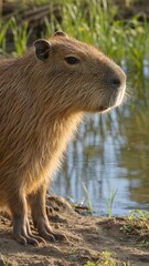 Fototapeta premium Serene Capybara Illustration 