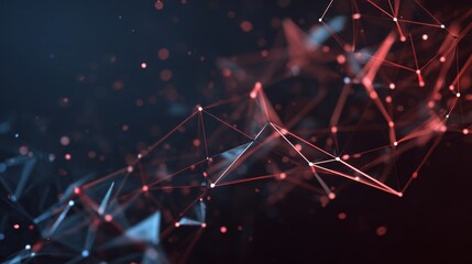 Futuristic AI structure formed by connected points and geometric lines