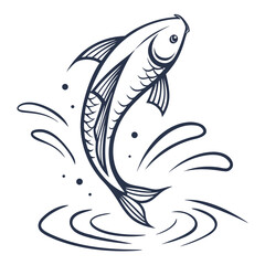 Vector art of fish jumping out of the water illustration