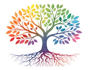 Fototapeta premium abstract tree with leaves isolated on white background. PNG Transparent file type with high definition quality And vibrant color grading Available.