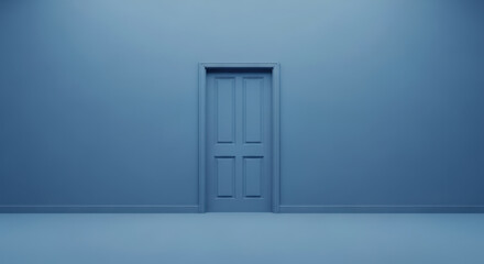 A beautifully restored vintage desk with a distressed turquoise patina, featuring multiple drawers and a potted plant in a minimalist interior