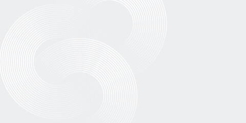 Abstract white glowing geometric lines on gray background. Modern shiny blue circle lines pattern. Futuristic technology concept. Suit for cover, poster modern