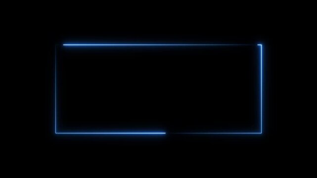 Animation of glowing neon rectangles abstract background. abstract glowing neon rectangle border frame. Square rectangle picture frame with two tone neon color motion graphic