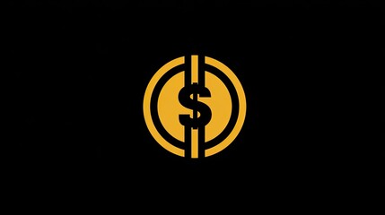 Golden dollar symbol in a circle