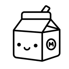 a cartoon milk carton with a smiley face