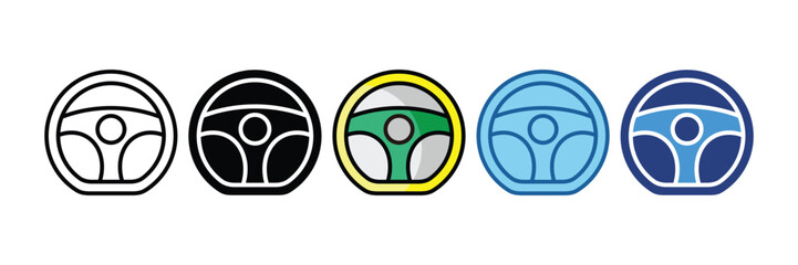 Steering Wheel  Icon Element For Design
