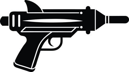 sci fi ray gun blaster silhouette vector