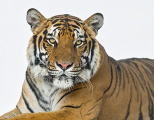 Obraz premium Wild tiger isolated with white background