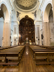 Fototapeta premium Interior of Virgen de la Calle Church in the city of Palencia with baroque altarpiece