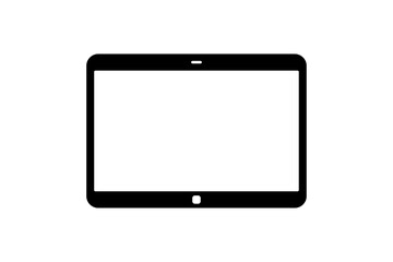 Minimal black outline tablet icon on transparent background, perfect for technology, mobile device, app, UI, and digital product design projects. EPS vector.