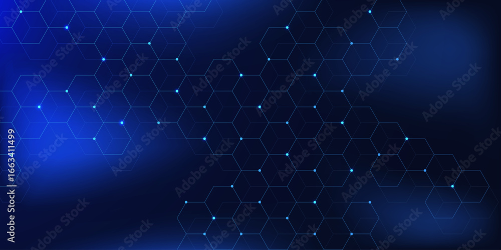 Aufkleber Geometric background with futuristic hexagon pattern for science and technology design concept