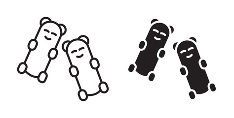 Gummy bear icon . Line sign of sweets. Vector illustration with stroke and fill on a white background.