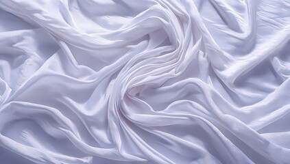 Fototapeta premium White Fabric Texture Background With Soft Folds