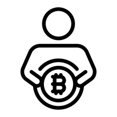 bitcoin line icon