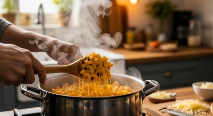 Delicious Homemade Mac and Cheese Preparation