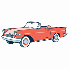 Obraz premium Classic Red Convertible Automobile Driving