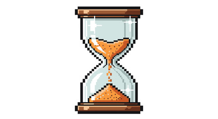 Pixel Art Hourglass Time Management Icon
