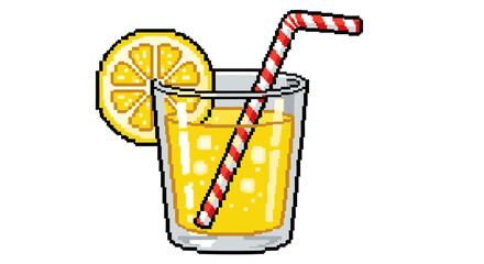 Pixel Art Lemonade Refreshing Summer Drink Icon