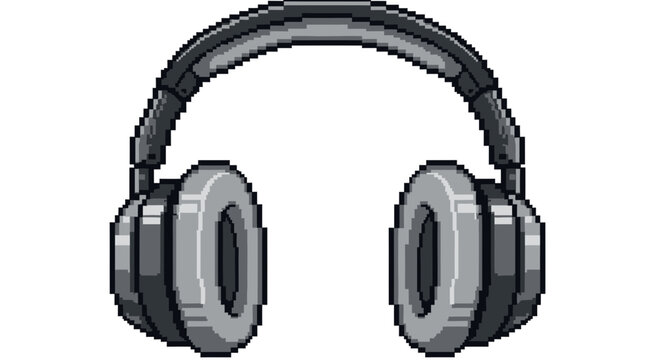 Pixel Art Headphones Retro Music Accessory for Gamers and Music Lovers
