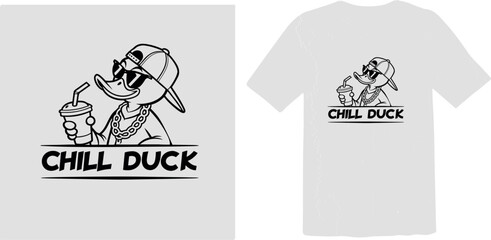 Cool Duck Mascot with Sunglasses and Streetwear, Urban Cartoon Vector