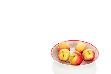 Juicy organic apples isolated on white background, macro.