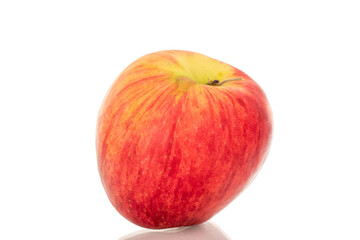 Juicy organic apples isolated on white background, macro.