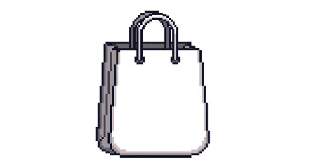 Shopping bag icon in pixel art style, perfect for e-commerce or retail websites and apps