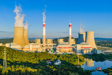 Thermal Power Plant at Sunrise