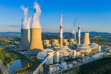Thermal Power Plant at Sunrise