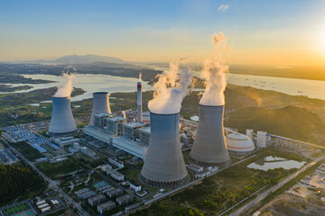 Thermal Power Plant at Sunrise