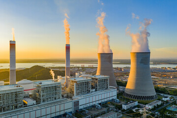 Thermal Power Plant at Sunrise