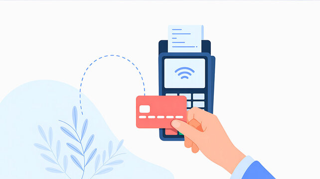 Secure and convenient wireless payment using a credit card with NFC technology on a modern reader