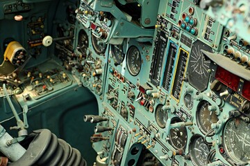 The cockpit of the Soviet tactical multirole bomber Su-24M