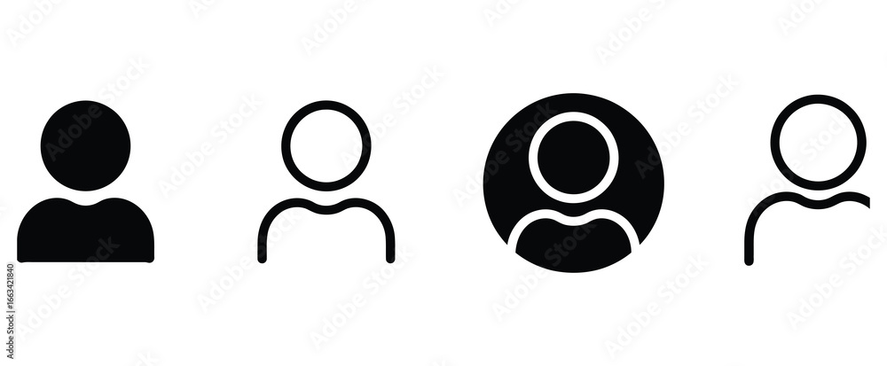 Poster WebIllustration of user icons representing different profile settings and access levels, , suitable for web design, application interfaces, and social media platforms