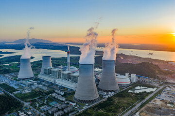 Thermal Power Plant at Sunrise