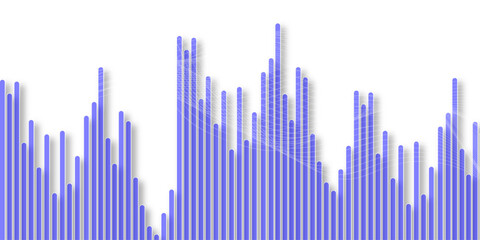 Blue Stock Market Trading Background. Wallpaper. Abstract Finance Banner. White and blue paper shape design. Texture surface. Metal background. White color technology concept. 