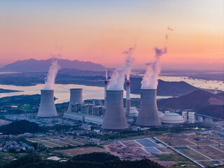 Thermal Power Plant at Sunrise