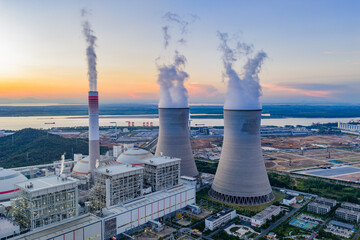 Thermal Power Plant at Sunrise