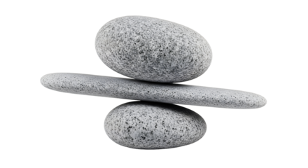 Perfectly balanced grey stones stacked in harmonious precision, evoking tranquility and mindful stability for wellness and spa themes.