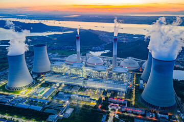 Thermal Power Plant at Night