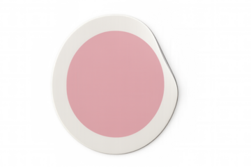 Pink circle placed on a white irregular shape over a transparent background, creating a simple yet modern design