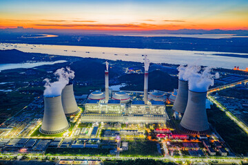 Thermal Power Plant at Night