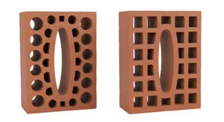 red brick isolated on transparent white