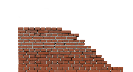 red brick wall isolated