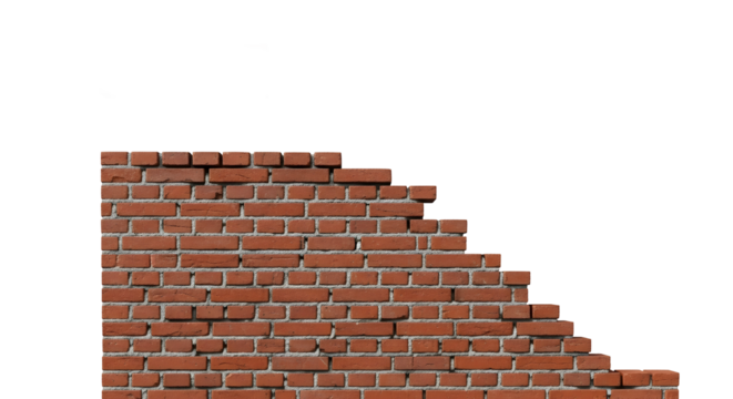 red brick wall isolated