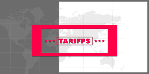 2D illustration import export tariff concept
