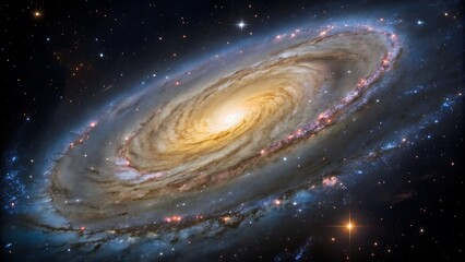 Fototapeta premium Sombrero galaxy, a bright spiral galaxy in the cosmos, suitable for astronomy books, websites, and educational materials about space.