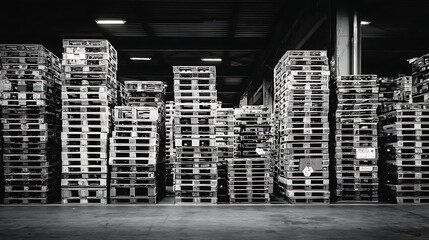  Organized pallets stacked up inside a warehouse (3)
