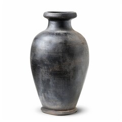 Dark,  smooth-surfaced,  antique-looking  pottery  jar