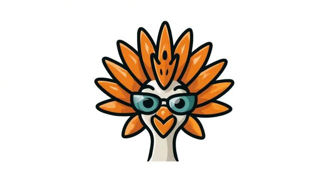 Cartoon ostrich with sunglasses